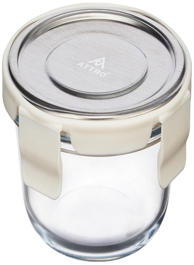 ATTRO Glassox Borosilicate Round Glass Lunch Box with Stainless Steel Lid Food Storage Container Microwave & Freezer Safe BPA-Free Food-Grade SO2 400ml - Image 4